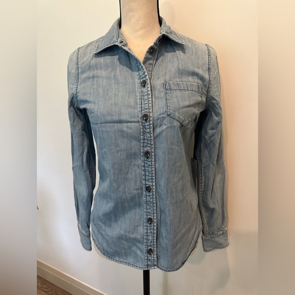 Adriano Goldschmied  Western Denim Jean Button Front Shirt Collared Womens SZ S - Picture 1 of 7